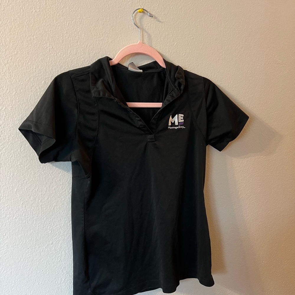 Massage Envy Women’s Black Short Sleeve Polo Shirt Size small